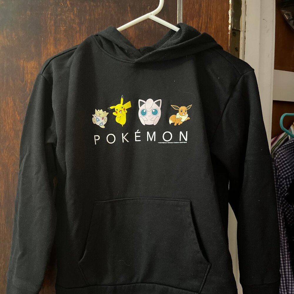 Old Navy Kids Youth Black Pokémon Pullover Hoodie Size 14-16 Unisex